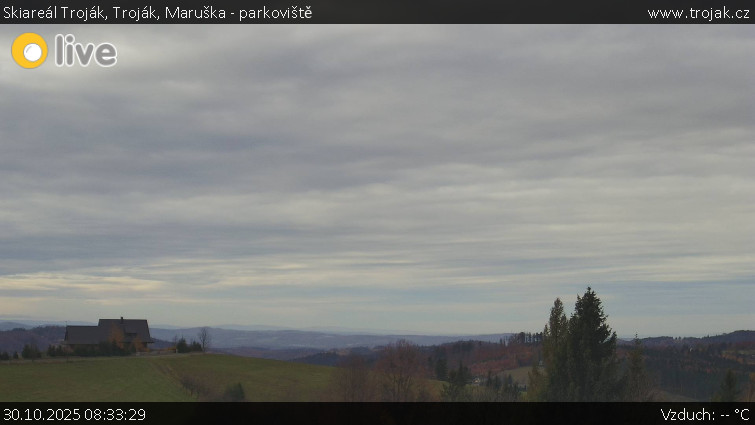 Skiareál Troják - Troják, Maruška - parkoviště - 30.10.2025 v 08:33 Skiareál Troják - Troják, Maruška - parkoviště - 30.10.2025 v 08:33