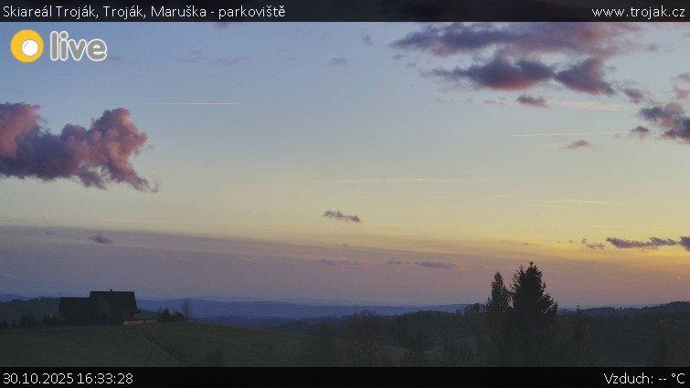 Skiareál Troják - Troják, Maruška - parkoviště - 30.10.2025 v 16:33 Skiareál Troják - Troják, Maruška - parkoviště - 30.10.2025 v 16:33