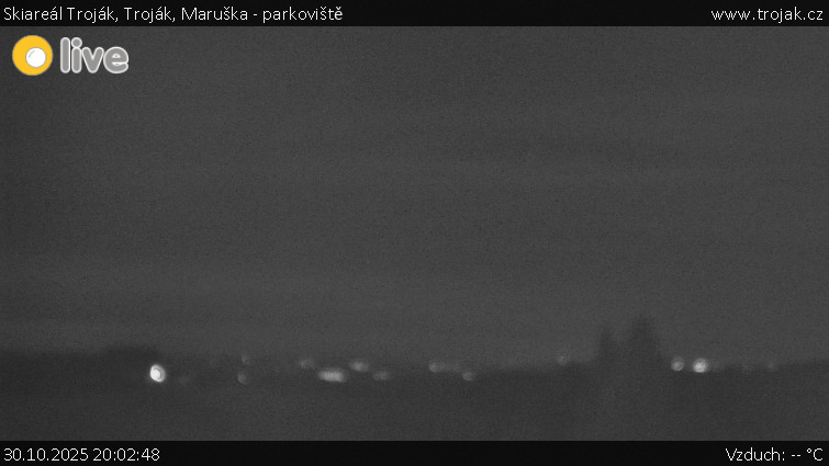 Skiareál Troják - Troják, Maruška - parkoviště - 30.10.2025 v 20:02 Skiareál Troják - Troják, Maruška - parkoviště - 30.10.2025 v 20:02