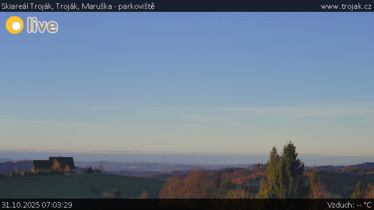 Skiareál Troják - Troják, Maruška - parkoviště - 31.10.2025 v 07:03 Skiareál Troják - Troják, Maruška - parkoviště - 31.10.2025 v 07:03