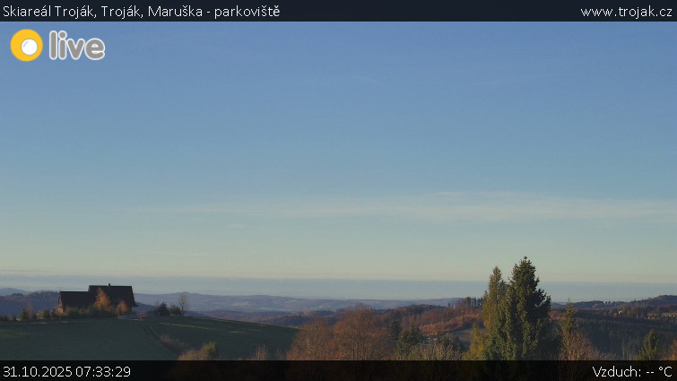 Skiareál Troják - Troják, Maruška - parkoviště - 31.10.2025 v 07:33 Skiareál Troják - Troják, Maruška - parkoviště - 31.10.2025 v 07:33