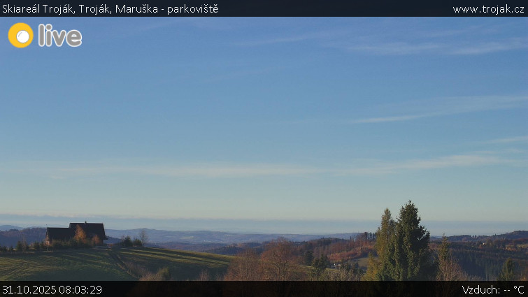 Skiareál Troják - Troják, Maruška - parkoviště - 31.10.2025 v 08:03 Skiareál Troják - Troják, Maruška - parkoviště - 31.10.2025 v 08:03