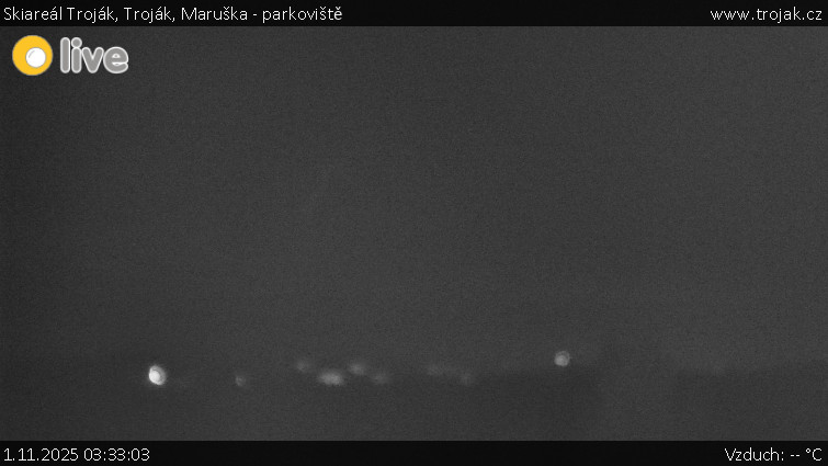 Skiareál Troják - Troják, Maruška - parkoviště - 1.11.2025 v 03:33 Skiareál Troják - Troják, Maruška - parkoviště - 1.11.2025 v 03:33