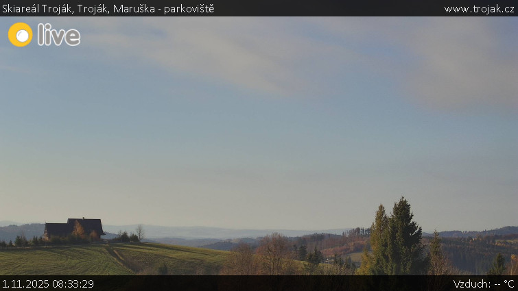Skiareál Troják - Troják, Maruška - parkoviště - 1.11.2025 v 08:33 Skiareál Troják - Troják, Maruška - parkoviště - 1.11.2025 v 08:33