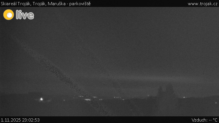 Skiareál Troják - Troják, Maruška - parkoviště - 1.11.2025 v 23:02 Skiareál Troják - Troják, Maruška - parkoviště - 1.11.2025 v 23:02