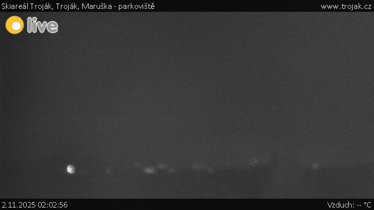 Skiareál Troják - Troják, Maruška - parkoviště - 2.11.2025 v 02:02 Skiareál Troják - Troják, Maruška - parkoviště - 2.11.2025 v 02:02