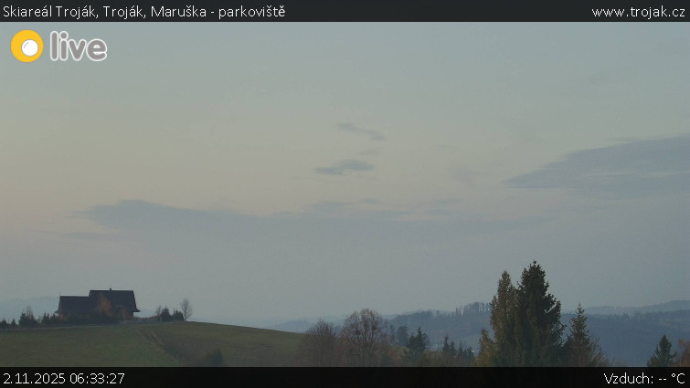Skiareál Troják - Troják, Maruška - parkoviště - 2.11.2025 v 06:33 Skiareál Troják - Troják, Maruška - parkoviště - 2.11.2025 v 06:33