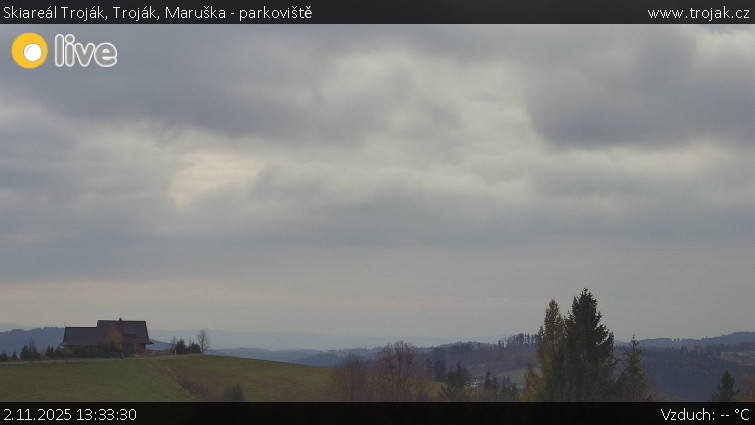 Skiareál Troják - Troják, Maruška - parkoviště - 2.11.2025 v 13:33 Skiareál Troják - Troják, Maruška - parkoviště - 2.11.2025 v 13:33