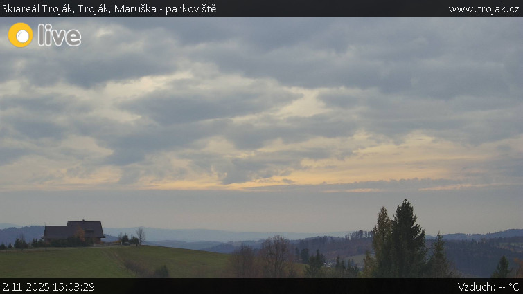 Skiareál Troják - Troják, Maruška - parkoviště - 2.11.2025 v 15:03 Skiareál Troják - Troják, Maruška - parkoviště - 2.11.2025 v 15:03