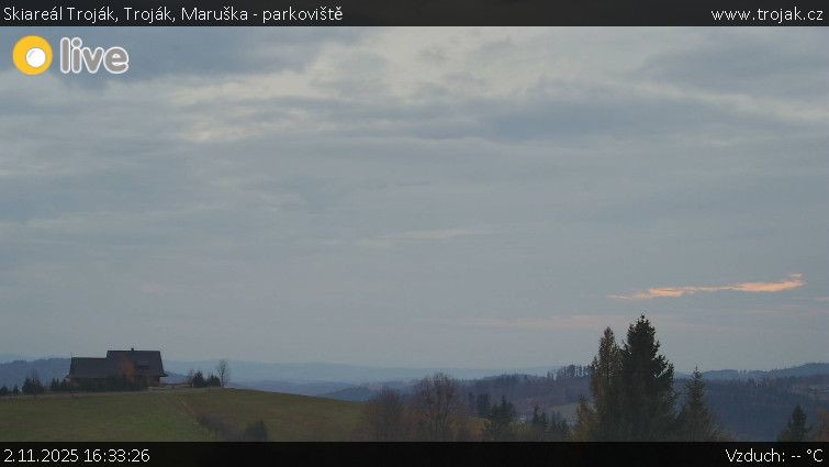 Skiareál Troják - Troják, Maruška - parkoviště - 2.11.2025 v 16:33 Skiareál Troják - Troják, Maruška - parkoviště - 2.11.2025 v 16:33