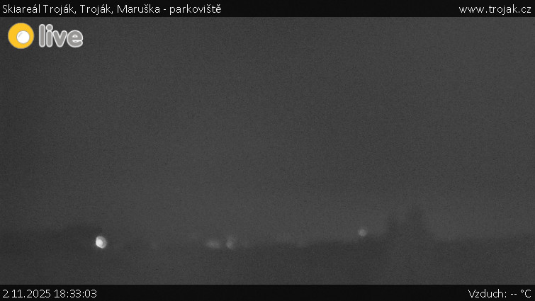 Skiareál Troják - Troják, Maruška - parkoviště - 2.11.2025 v 18:33 Skiareál Troják - Troják, Maruška - parkoviště - 2.11.2025 v 18:33