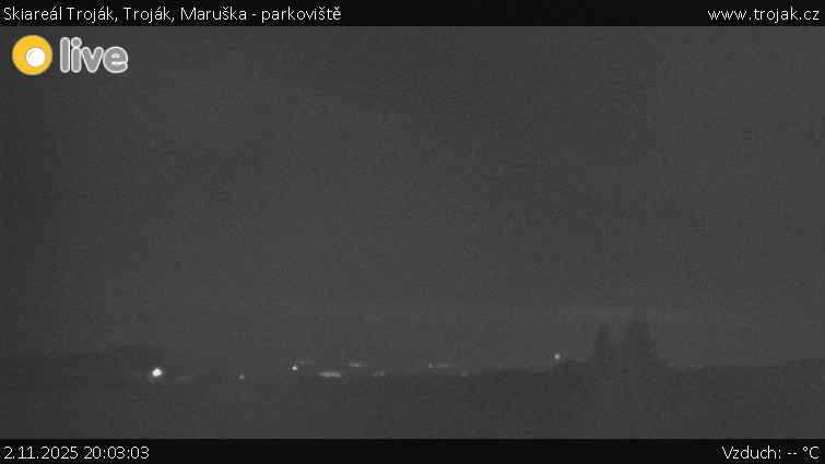 Skiareál Troják - Troják, Maruška - parkoviště - 2.11.2025 v 20:03 Skiareál Troják - Troják, Maruška - parkoviště - 2.11.2025 v 20:03