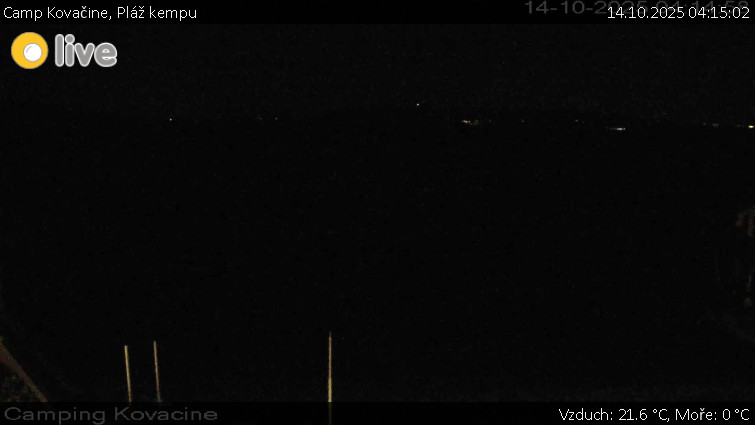 Camp Kovačine - Pláž kempu - 14.10.2025 v 04:15 Camp Kovačine - Pláž kempu - 14.10.2025 v 04:15