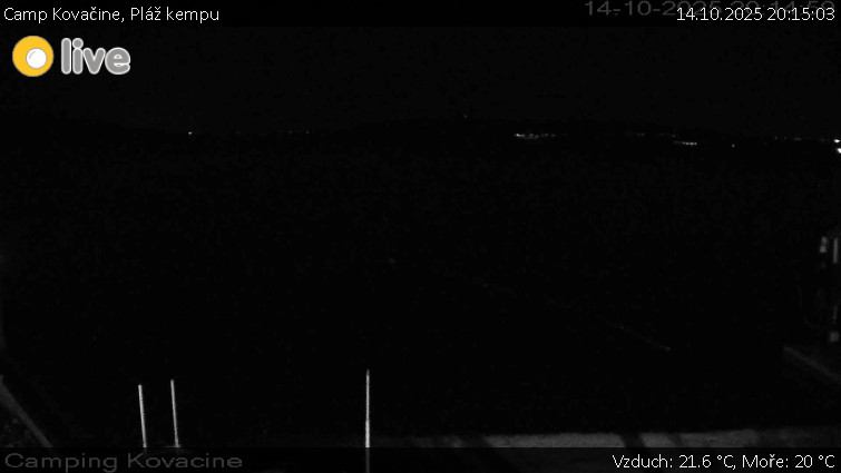 Camp Kovačine - Pláž kempu - 14.10.2025 v 20:15 Camp Kovačine - Pláž kempu - 14.10.2025 v 20:15