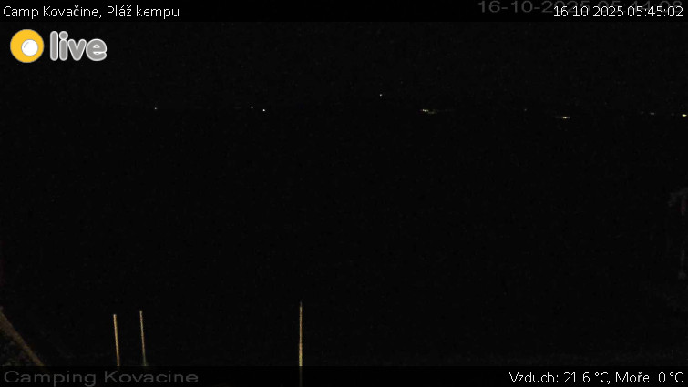 Camp Kovačine - Pláž kempu - 16.10.2025 v 05:45 Camp Kovačine - Pláž kempu - 16.10.2025 v 05:45