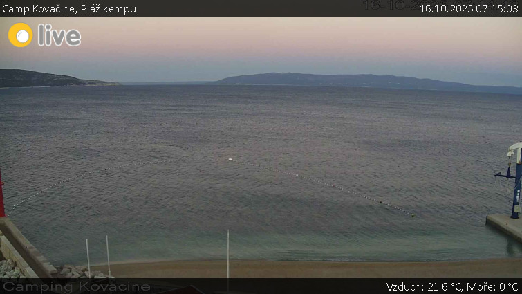 Camp Kovačine - Pláž kempu - 16.10.2025 v 07:15 Camp Kovačine - Pláž kempu - 16.10.2025 v 07:15