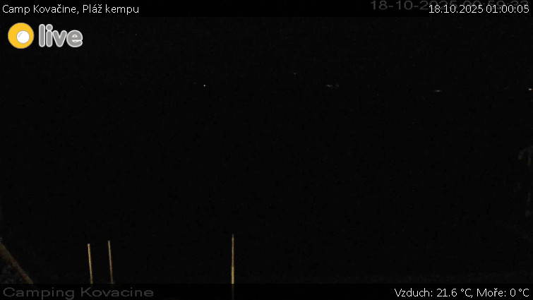 Camp Kovačine - Pláž kempu - 18.10.2025 v 01:00 Camp Kovačine - Pláž kempu - 18.10.2025 v 01:00