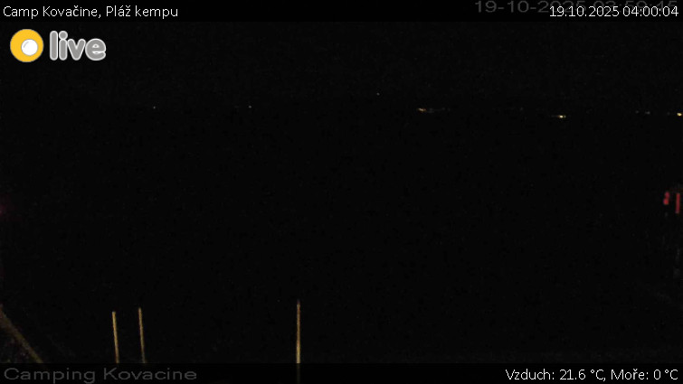 Camp Kovačine - Pláž kempu - 19.10.2025 v 04:00 Camp Kovačine - Pláž kempu - 19.10.2025 v 04:00