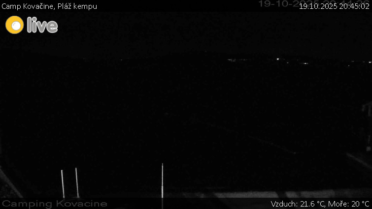 Camp Kovačine - Pláž kempu - 19.10.2025 v 20:45 Camp Kovačine - Pláž kempu - 19.10.2025 v 20:45