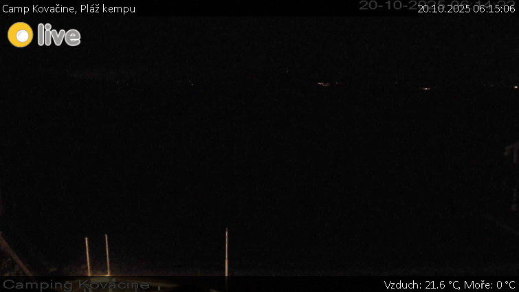 Camp Kovačine - Pláž kempu - 20.10.2025 v 06:15 Camp Kovačine - Pláž kempu - 20.10.2025 v 06:15