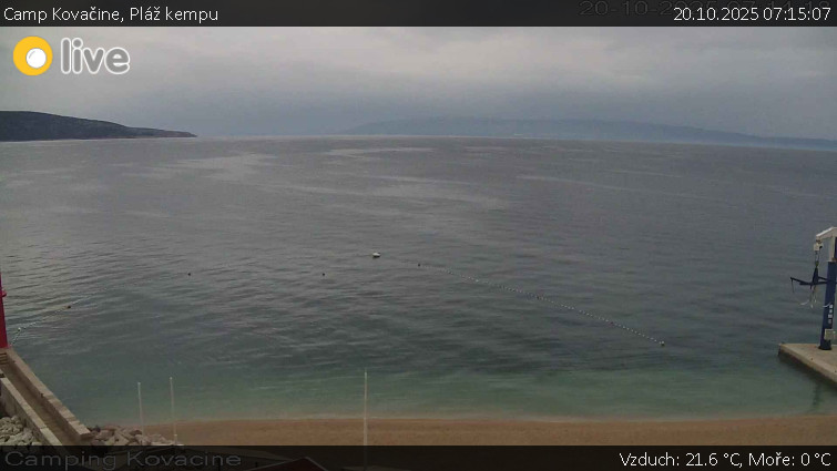 Camp Kovačine - Pláž kempu - 20.10.2025 v 07:15 Camp Kovačine - Pláž kempu - 20.10.2025 v 07:15