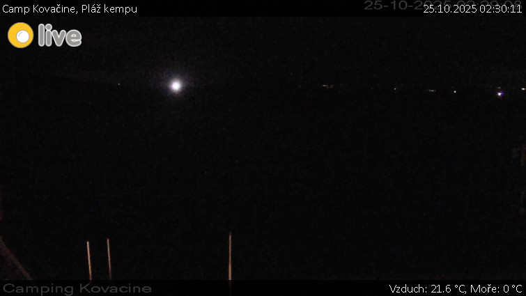Camp Kovačine - Pláž kempu - 25.10.2025 v 02:30 Camp Kovačine - Pláž kempu - 25.10.2025 v 02:30
