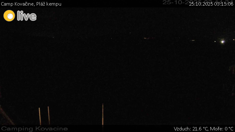Camp Kovačine - Pláž kempu - 25.10.2025 v 03:15 Camp Kovačine - Pláž kempu - 25.10.2025 v 03:15