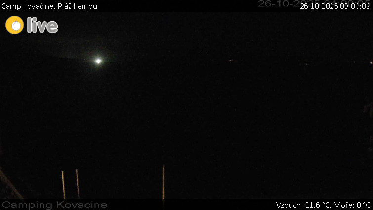 Camp Kovačine - Pláž kempu - 26.10.2025 v 03:00 Camp Kovačine - Pláž kempu - 26.10.2025 v 03:00