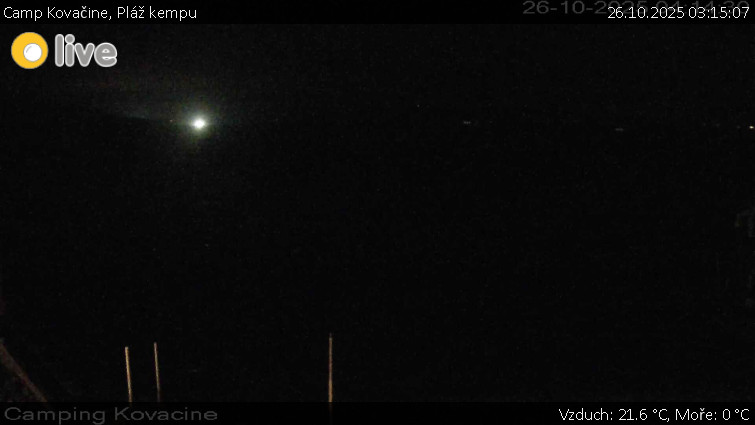 Camp Kovačine - Pláž kempu - 26.10.2025 v 03:15 Camp Kovačine - Pláž kempu - 26.10.2025 v 03:15