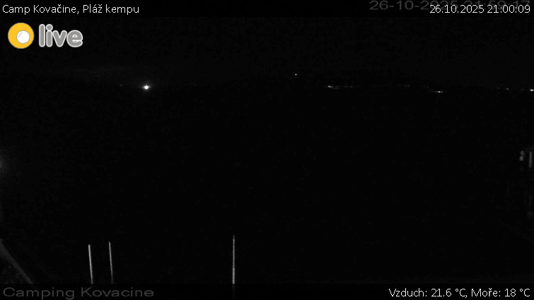 Camp Kovačine - Pláž kempu - 26.10.2025 v 21:00 Camp Kovačine - Pláž kempu - 26.10.2025 v 21:00