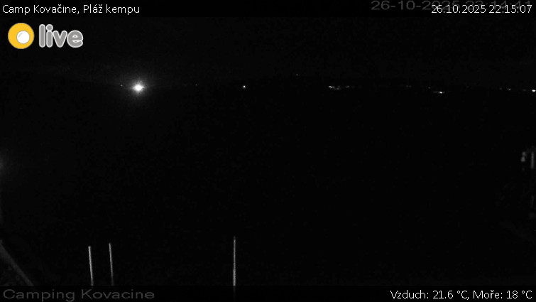 Camp Kovačine - Pláž kempu - 26.10.2025 v 22:15 Camp Kovačine - Pláž kempu - 26.10.2025 v 22:15