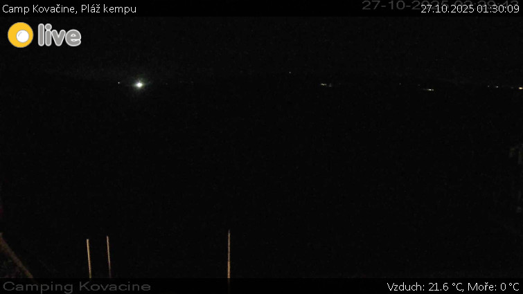 Camp Kovačine - Pláž kempu - 27.10.2025 v 01:30 Camp Kovačine - Pláž kempu - 27.10.2025 v 01:30