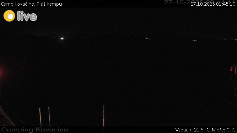 Camp Kovačine - Pláž kempu - 27.10.2025 v 01:45 Camp Kovačine - Pláž kempu - 27.10.2025 v 01:45