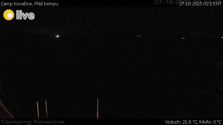 Camp Kovačine - Pláž kempu - 27.10.2025 v 02:15 Camp Kovačine - Pláž kempu - 27.10.2025 v 02:15