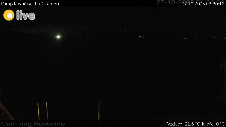 Camp Kovačine - Pláž kempu - 27.10.2025 v 03:30 Camp Kovačine - Pláž kempu - 27.10.2025 v 03:30