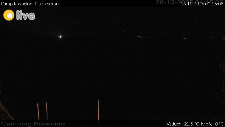 Camp Kovačine - Pláž kempu - 28.10.2025 v 00:15 Camp Kovačine - Pláž kempu - 28.10.2025 v 00:15