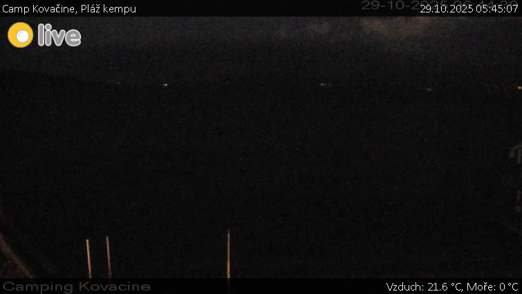 Camp Kovačine - Pláž kempu - 29.10.2025 v 05:45 Camp Kovačine - Pláž kempu - 29.10.2025 v 05:45