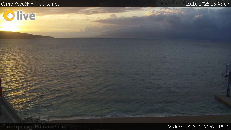 Camp Kovačine - Pláž kempu - 29.10.2025 v 16:45 Camp Kovačine - Pláž kempu - 29.10.2025 v 16:45
