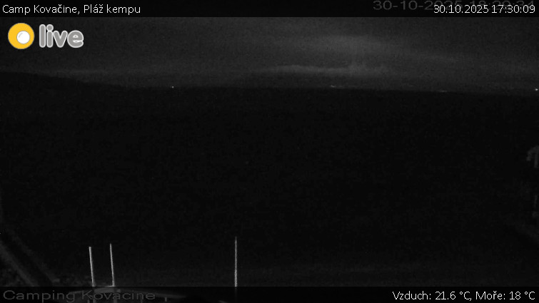 Camp Kovačine - Pláž kempu - 30.10.2025 v 17:30 Camp Kovačine - Pláž kempu - 30.10.2025 v 17:30