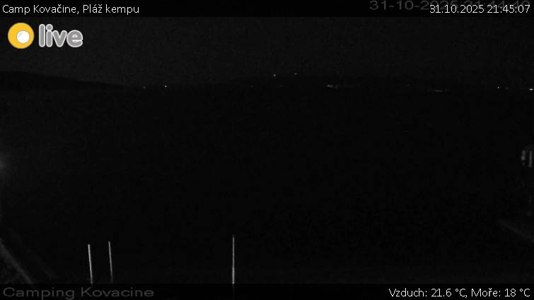 Camp Kovačine - Pláž kempu - 31.10.2025 v 21:45 Camp Kovačine - Pláž kempu - 31.10.2025 v 21:45