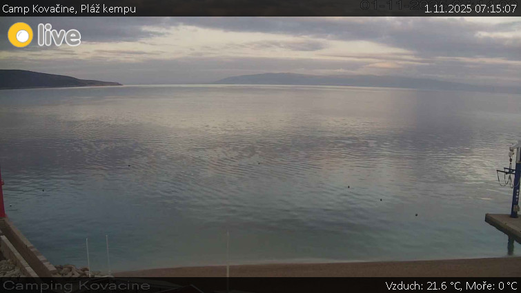 Camp Kovačine - Pláž kempu - 1.11.2025 v 07:15 Camp Kovačine - Pláž kempu - 1.11.2025 v 07:15
