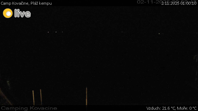 Camp Kovačine - Pláž kempu - 2.11.2025 v 01:00 Camp Kovačine - Pláž kempu - 2.11.2025 v 01:00