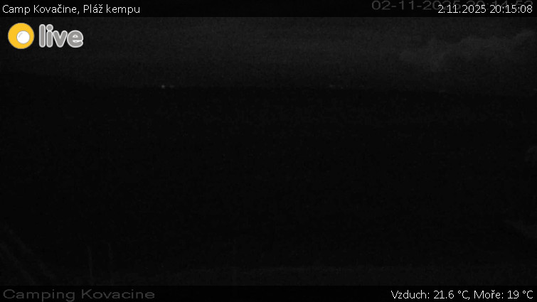 Camp Kovačine - Pláž kempu - 2.11.2025 v 20:15 Camp Kovačine - Pláž kempu - 2.11.2025 v 20:15