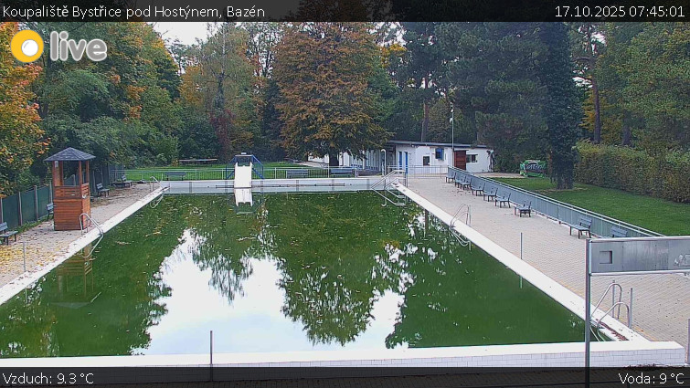 Koupaliště Bystřice pod Hostýnem - Bazén - 17.10.2025 v 07:45 Koupaliště Bystřice pod Hostýnem - Bazén - 17.10.2025 v 07:45