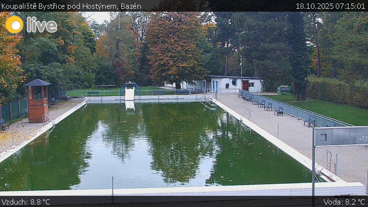 Koupaliště Bystřice pod Hostýnem - Bazén - 18.10.2025 v 07:15 Koupaliště Bystřice pod Hostýnem - Bazén - 18.10.2025 v 07:15