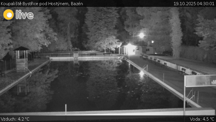 Koupaliště Bystřice pod Hostýnem - Bazén - 19.10.2025 v 04:30 Koupaliště Bystřice pod Hostýnem - Bazén - 19.10.2025 v 04:30