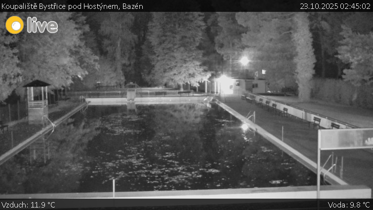 Koupaliště Bystřice pod Hostýnem - Bazén - 23.10.2025 v 02:45 Koupaliště Bystřice pod Hostýnem - Bazén - 23.10.2025 v 02:45
