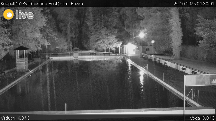 Koupaliště Bystřice pod Hostýnem - Bazén - 24.10.2025 v 04:30 Koupaliště Bystřice pod Hostýnem - Bazén - 24.10.2025 v 04:30