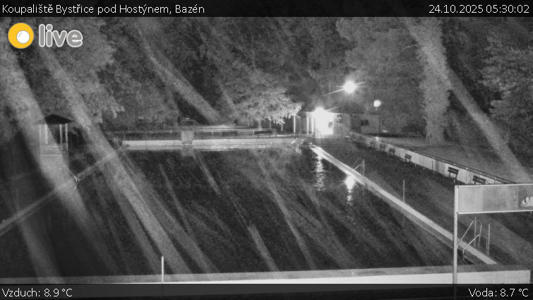 Koupaliště Bystřice pod Hostýnem - Bazén - 24.10.2025 v 05:30 Koupaliště Bystřice pod Hostýnem - Bazén - 24.10.2025 v 05:30