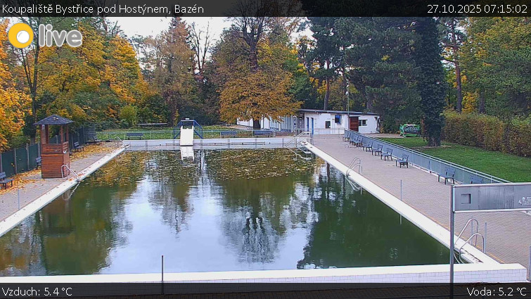 Koupaliště Bystřice pod Hostýnem - Bazén - 27.10.2025 v 07:15 Koupaliště Bystřice pod Hostýnem - Bazén - 27.10.2025 v 07:15